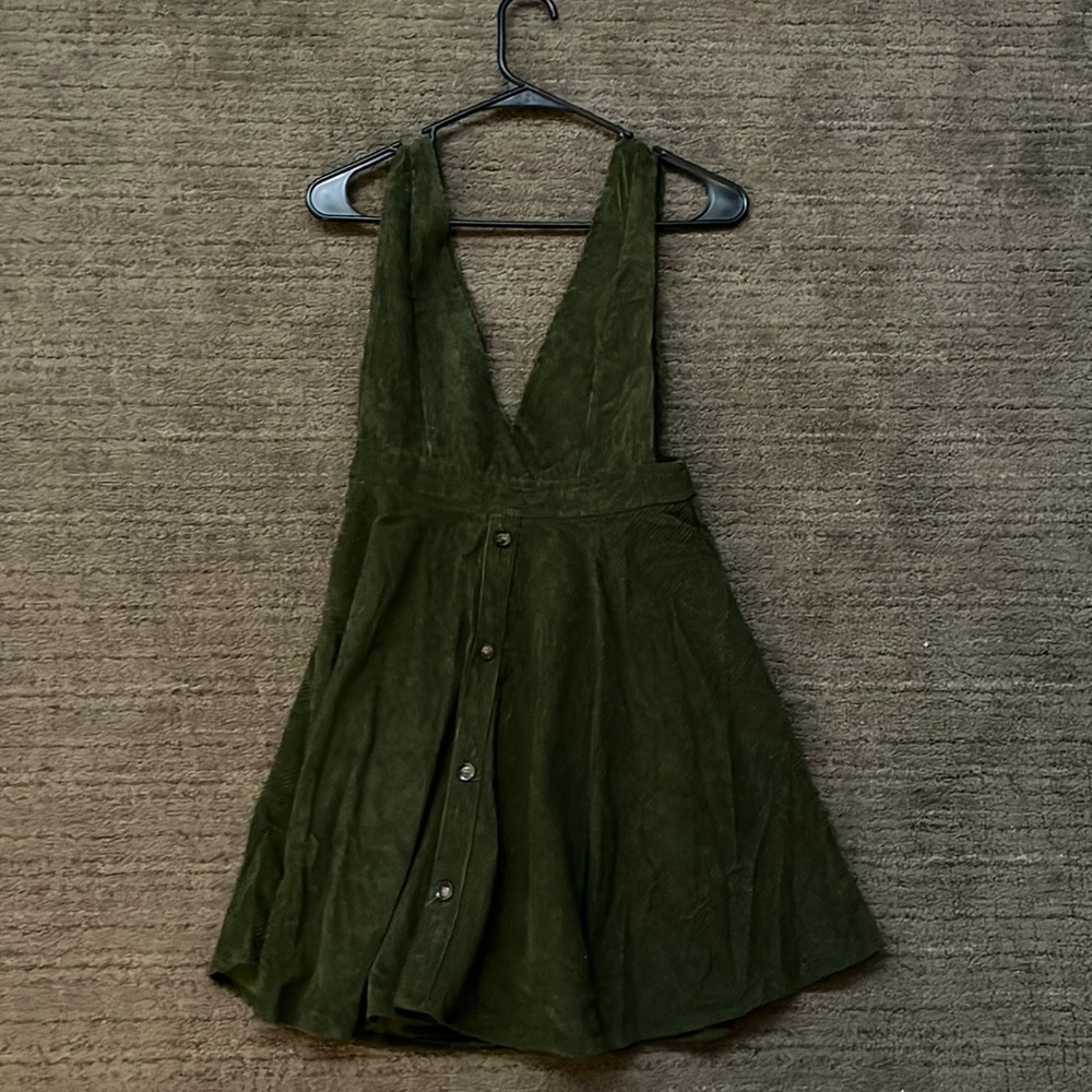 Green corduroy dress